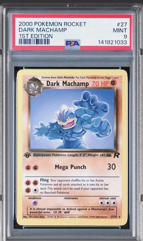 Dark Machamp 1st Edition 2000 Team Rocket #27 PSA 9
