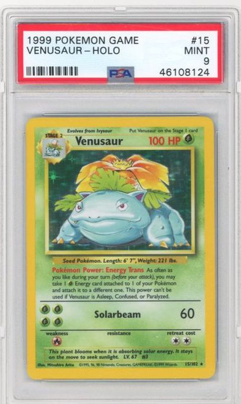 Venusaur Holo 1999 Base Set #15 PSA 9