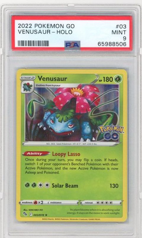 Venusaur Holo 2022 Pokémon GO #003 PSA 9